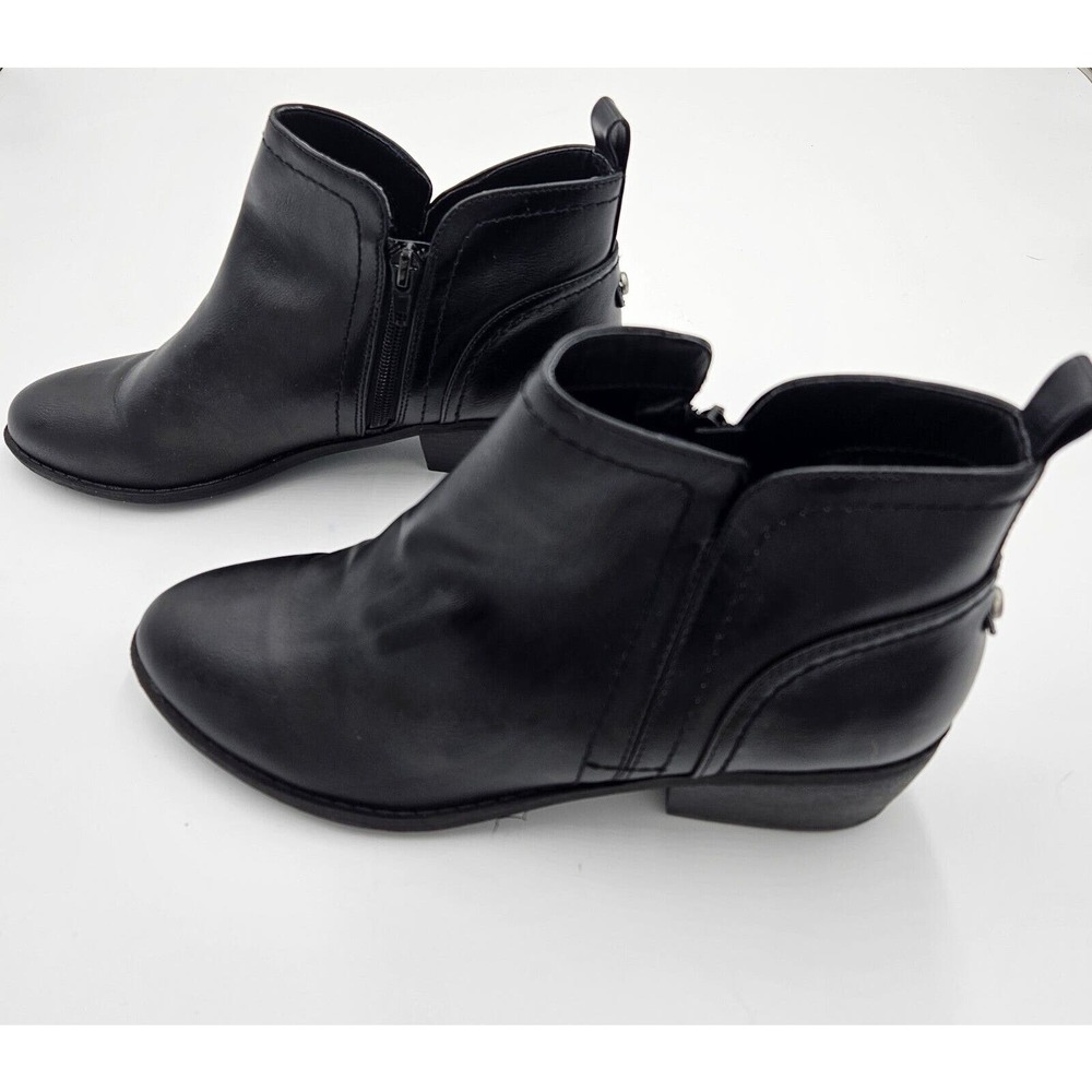 G By Guess Goth Peasant Vegan Black Tammie Ankle Boots Side Zipper Size 8 - Picture 5 of 10